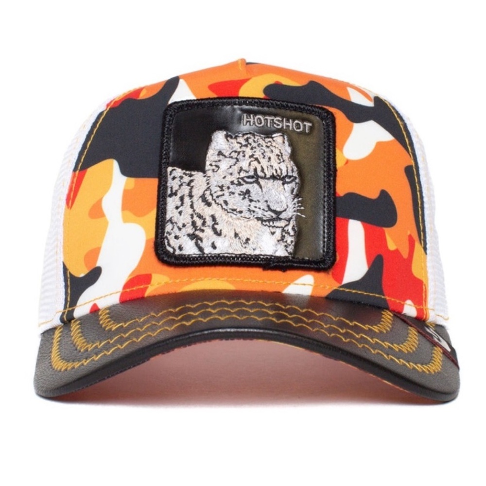NIB Limited Edition Goorin Brothers “Hotshot” Snow Leopard Trucker Hat - Picture 2 of 7